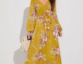 Shein Tall Floral Print Belted Maxi Dress Try on Haul | Ratwalk Fashion | Shein Fashion