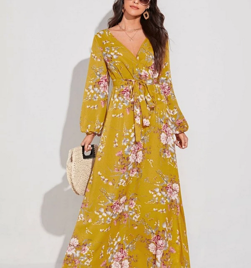 Shein Tall Floral Print Belted Maxi Dress Try on Haul | Ratwalk Fashion | Shein Fashion