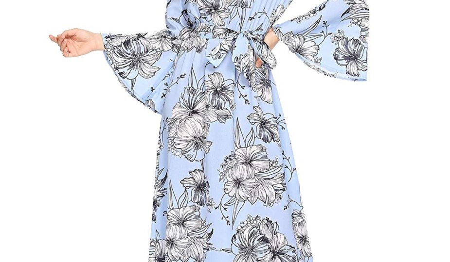 SHEIN Women's Floral Print Long Sleeve Cut Out Neck Belted Maxi Dress try on haul | Ratwalk Fashion | Celebrity Street Style, shein,shein haul,shein try on haul,amazon,amazonhaul,