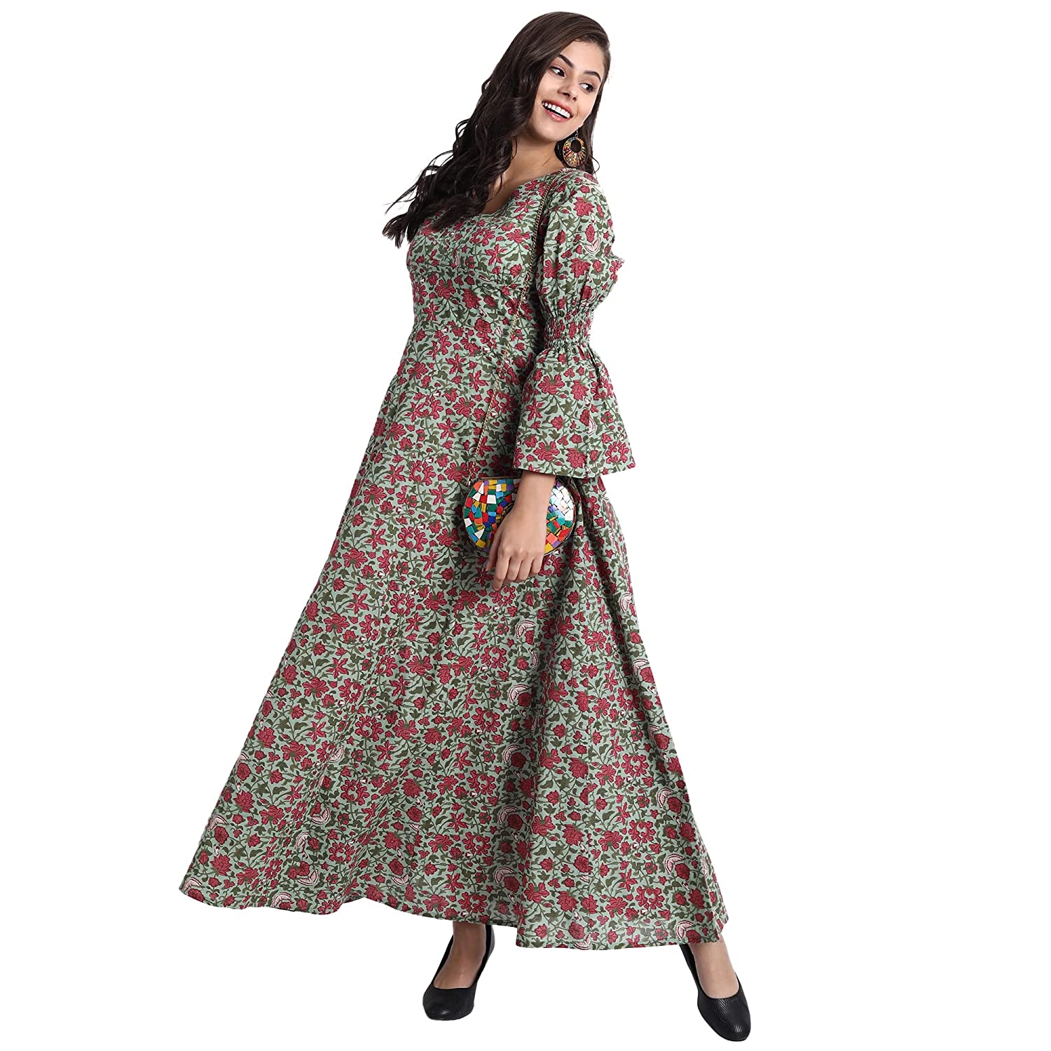 Amazon Githaan Women's Cotton Casual Floral Printed Long Dress Try on Haul | Ratwalk Fashion | Amazon Fashion